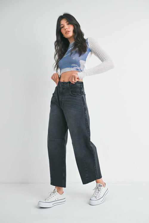 Barrel Jean washed black