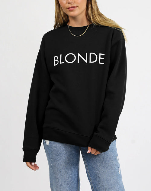 Blonde Brunette crew black