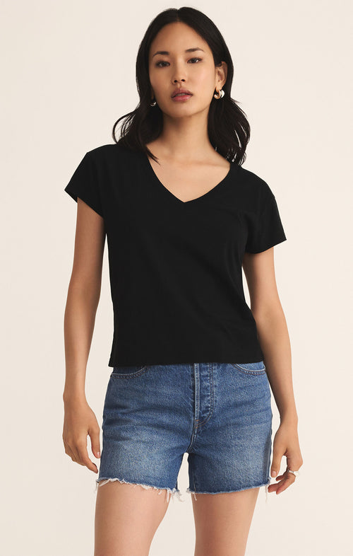 Jenna black v neck tee