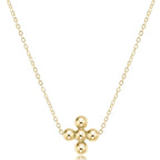 Enewton 16" gold - classic beaded signature cross 3mm