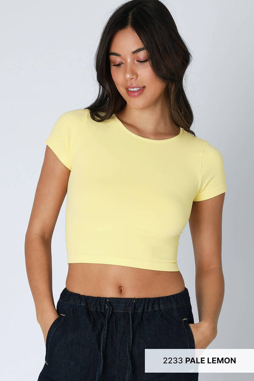 Jersey Crew Neck Crop Tee