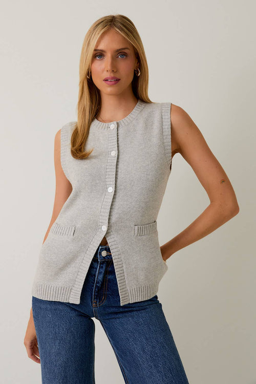 Carrie grey knit vest