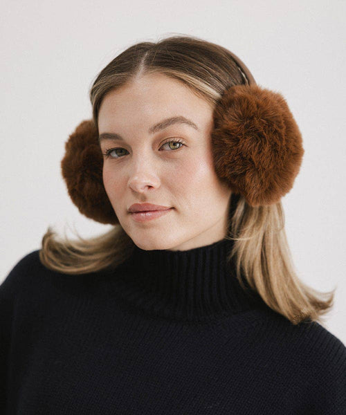 Leena Faux Fur Earmuff: Brown