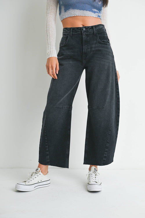 Barrel Jean washed black