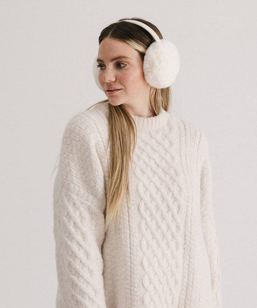 Leena Faux Fur Earmuff: Winter White