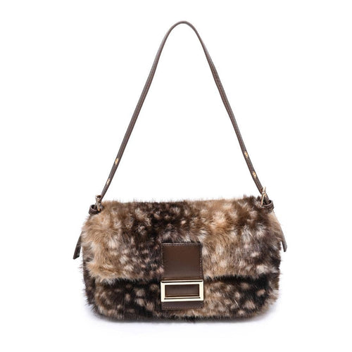 Beverly - Faux Fur Crossbody: Fawn Brown
