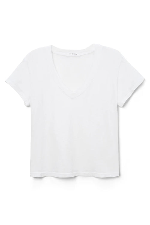 Hendrix white boxy v neck tee