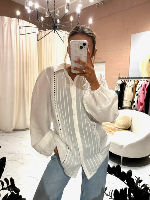 Lupe ivory puff sleeve shirt