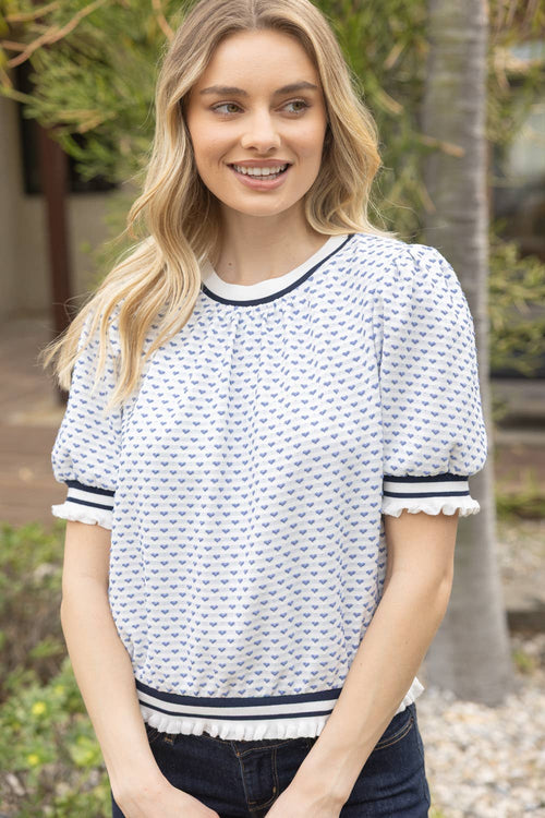 Lexi Heart Puff Sleeve Top