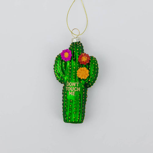 Don't Touch Me - Funny Cactus Glass Ornament, Holiday Gift