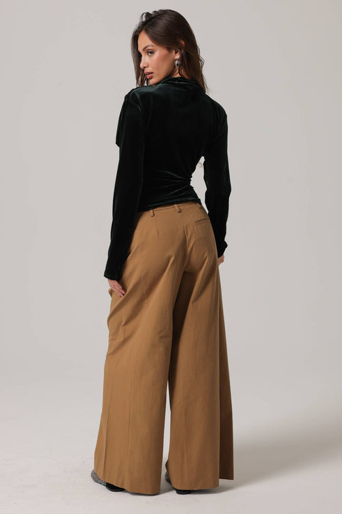 Lennon green velvet top
