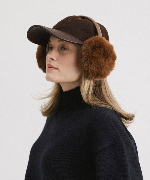 Leena Faux Fur Earmuff: Brown