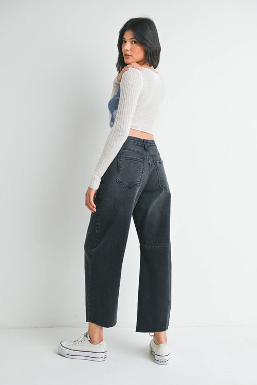 Barrel Jean washed black