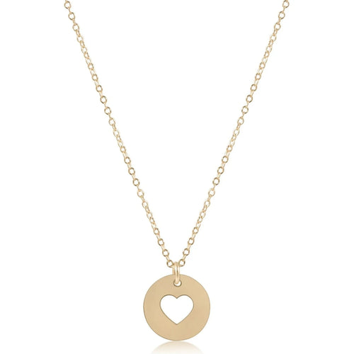 enewton 16" necklace - Love small gold disc
