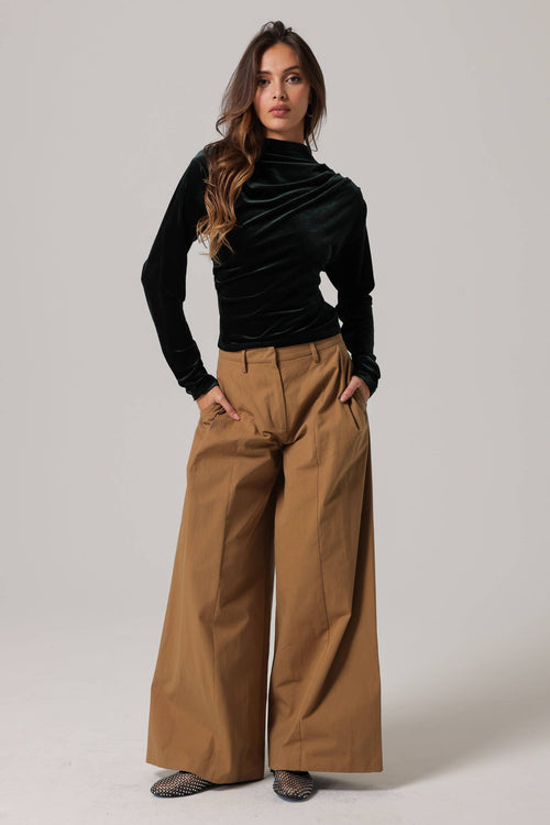 Lennon green velvet top