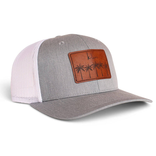 Trucker Hat - Gray/White Palms