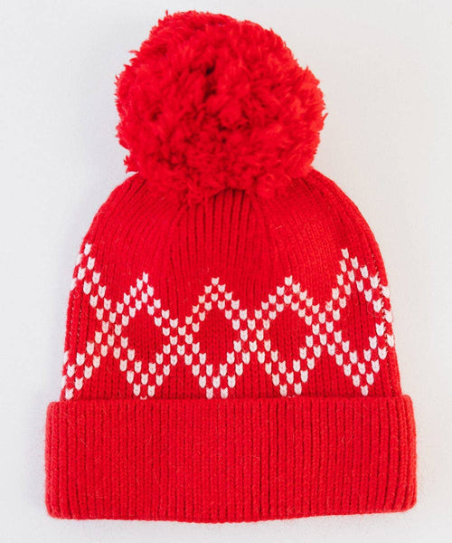 Elio Pom Beanie: Ruby Red
