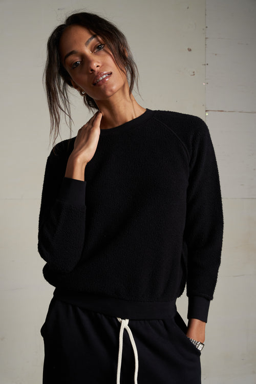 Ziggy inside out sweatshirt in Black