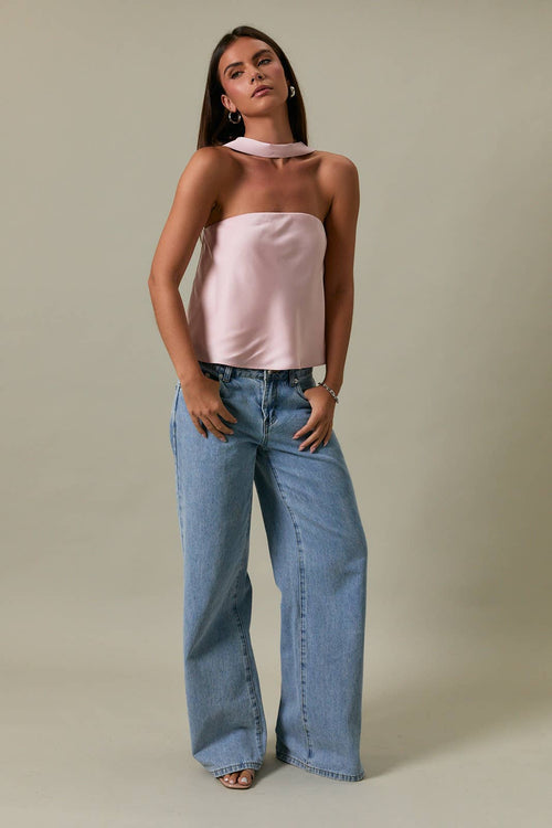 Emerson satin scarf top