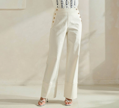 Marino Ivory button Trousers