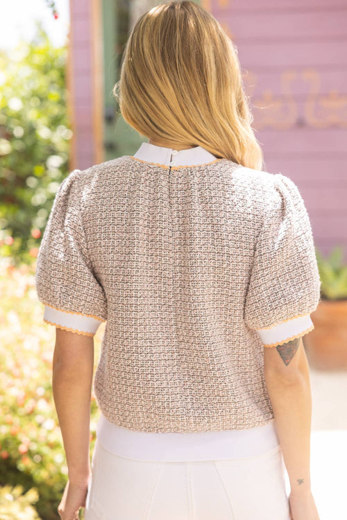 Jenni Dusty Pink tweed top