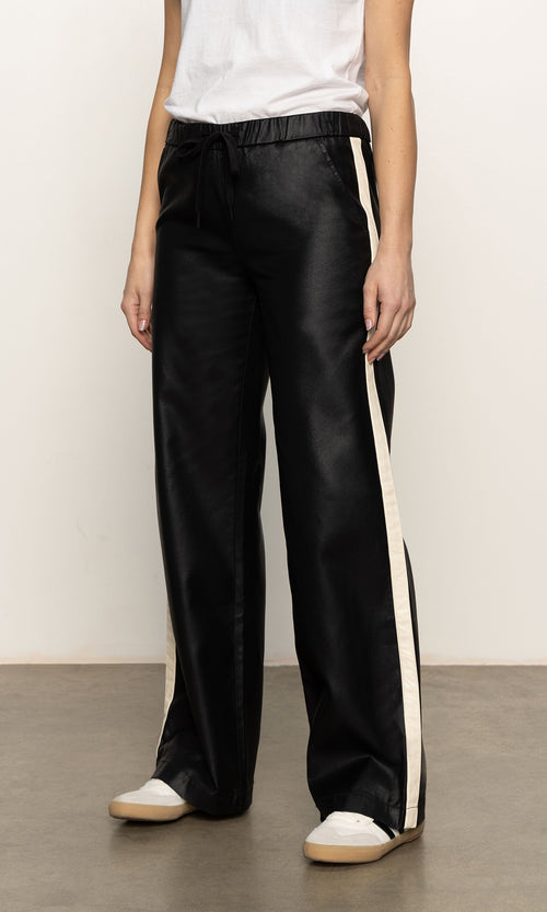 Coated twill track pant
