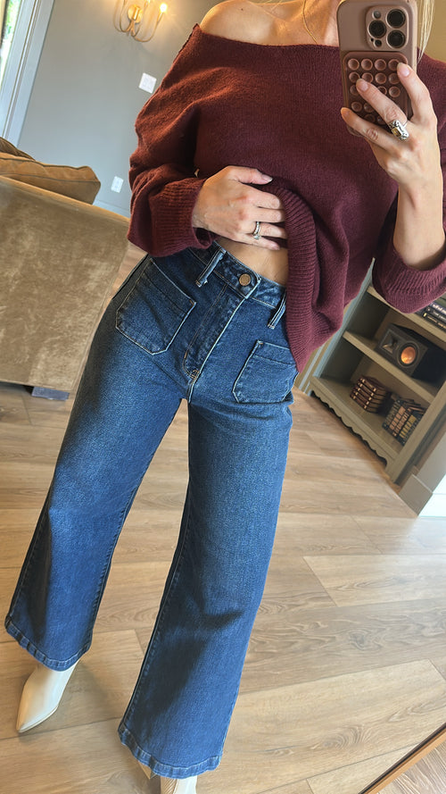 Patch Pocket Wide Leg