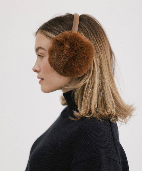 Leena Faux Fur Earmuff: Brown