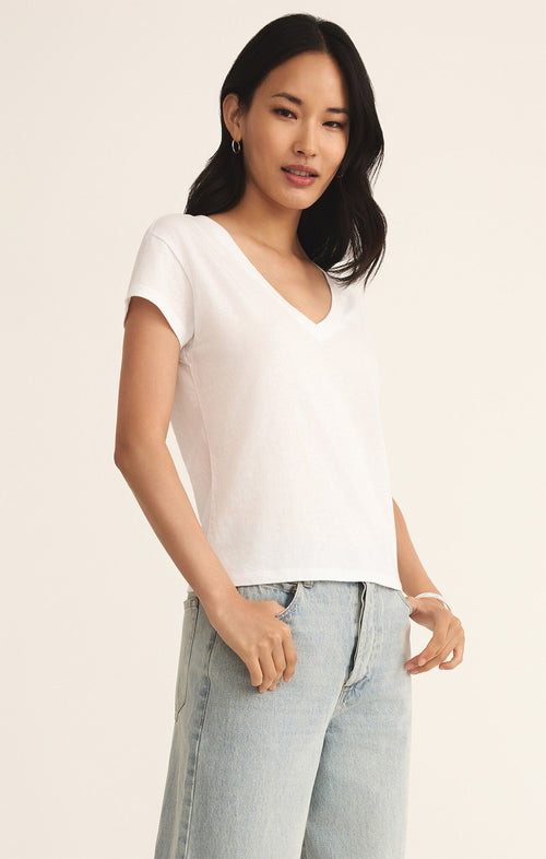Jenna white v neck tee