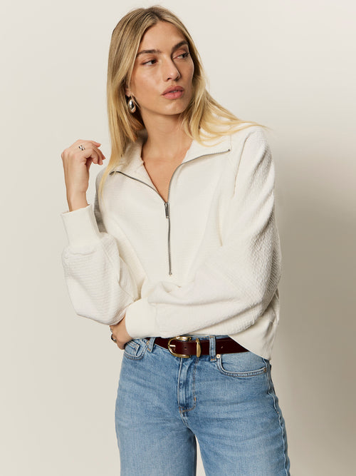 Sadie textured half zip