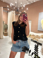 Bianca black sweater vest