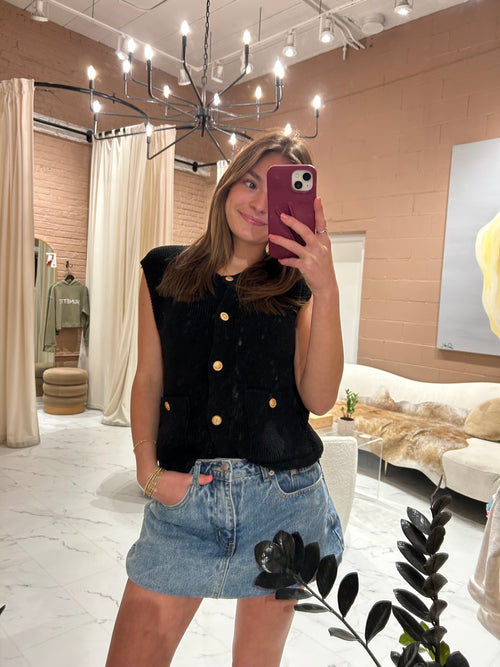 Bianca black sweater vest