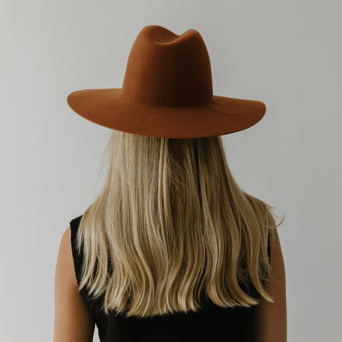 Emma Wide Brim Fedora: Terracotta