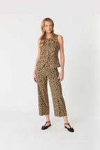 Anabelle leopard crop wide leg `