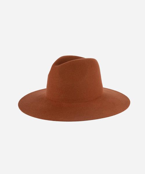 Emma Wide Brim Fedora: Terracotta