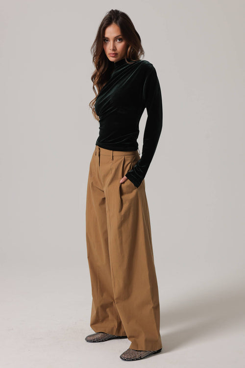 Lennon green velvet top