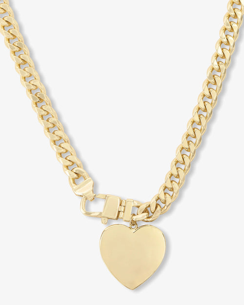 Julian Xl Heart Cuban Chain Necklace 16'