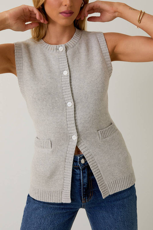 Carrie grey knit vest