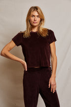 Clara blackberry velour tee