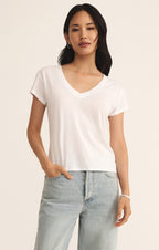 Jenna white v neck tee