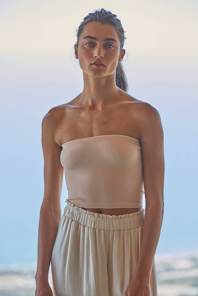 bright yellow tube top