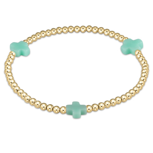 Enewton signature cross 3mm bracelet mint