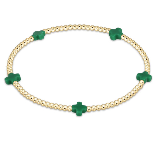 Enewton signature cross 2mm bracelet Emerald