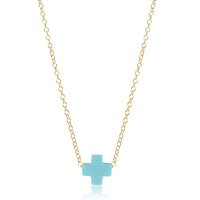Enewton 16" gold - Signature cross Turquoise