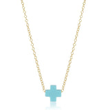 Enewton 16" gold - Signature cross Turquoise