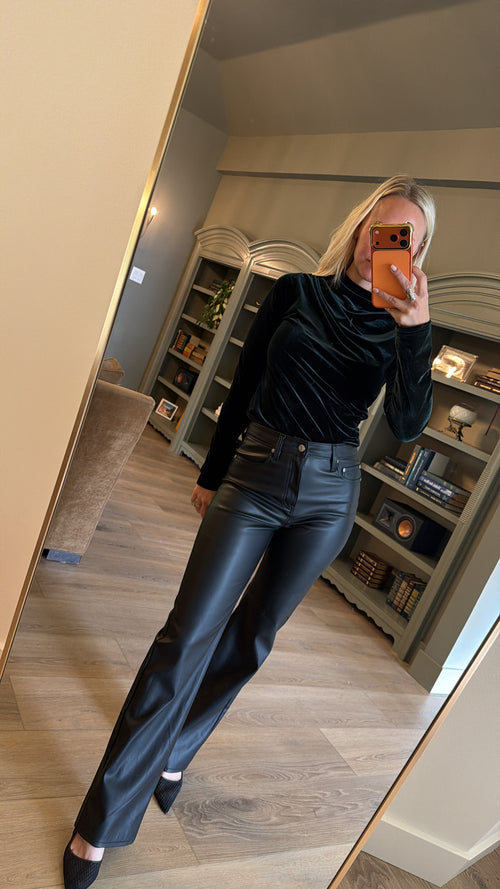 Lennon green velvet top