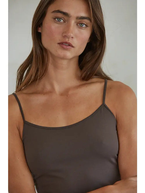 Basic Full Length Cami - Chocolate