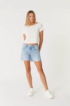 Cooper raw hem denim short