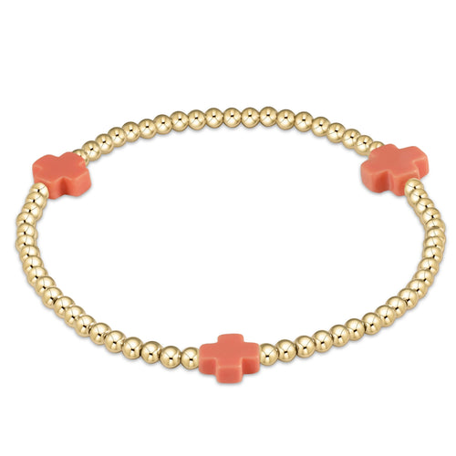 Enewton signature cross 3mm bracelet coral