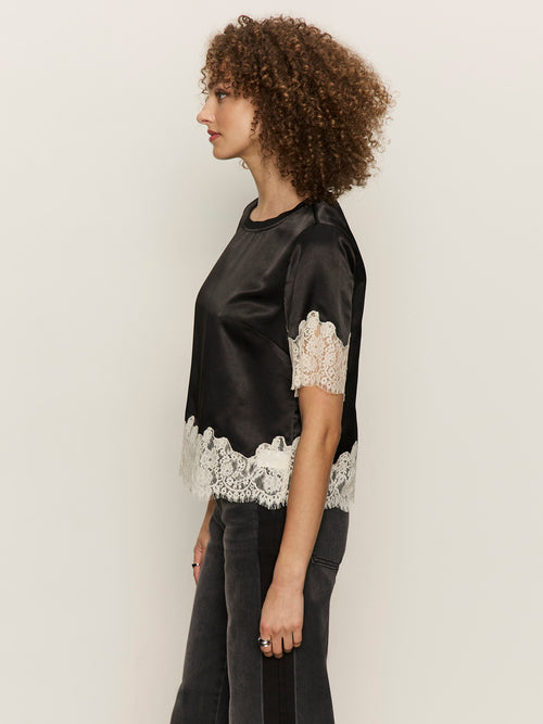 ONE OF A KIND SATIN LACE TOP